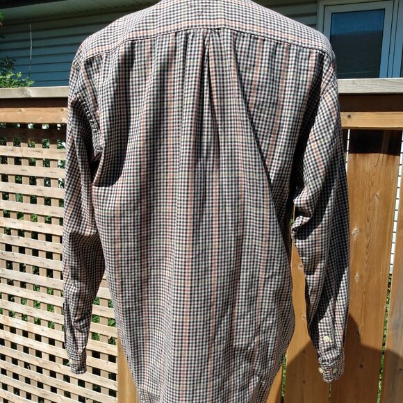 Vintage Tommy Hilfiger Shirt Brown Checked Retro 80s 90s Made in Taiwan Medium - Picture 7 of 11